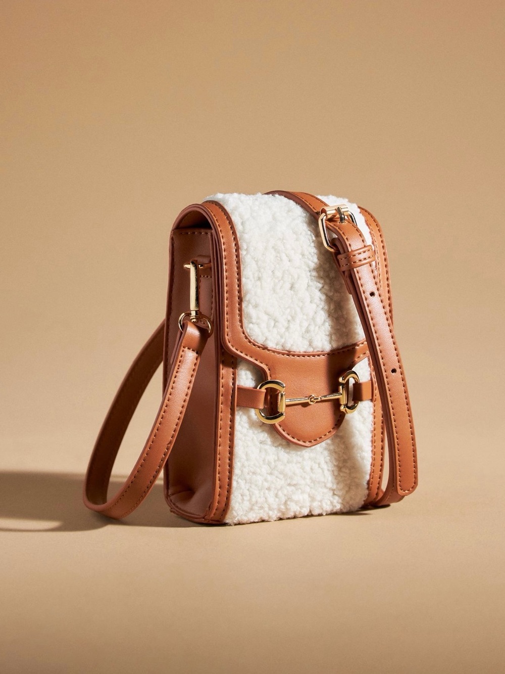 Anthropologie Sherpa Cell Crossbody Bag